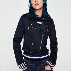 Zara Genuine Suede Cropped Jacket